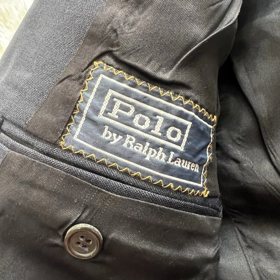 POLO RALPH LAUREN чисто Лана Virgen темно-синий редкая винтажное пальто блейзер мужчин размер 39R - Изображение 4 из 4