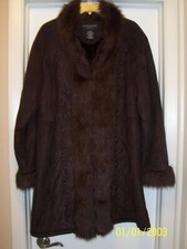 Women's 1x Brown (suede Like With Faux Fur) Jacket New No Tags