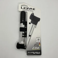 New Lezyne Classic Drive HP Light Hand Pump Max 120 psi 8.3 bar - Black Silver