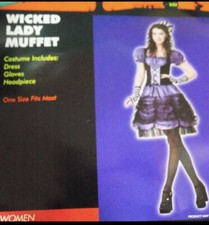 Womens Wicked Lady Muffet Costume Hoop Dress One Size Small Medium