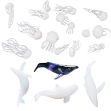 20 PCS 3D Mini Jellyfish Mini Whale Resin Mould Filler Resin Casting Moulds Fill