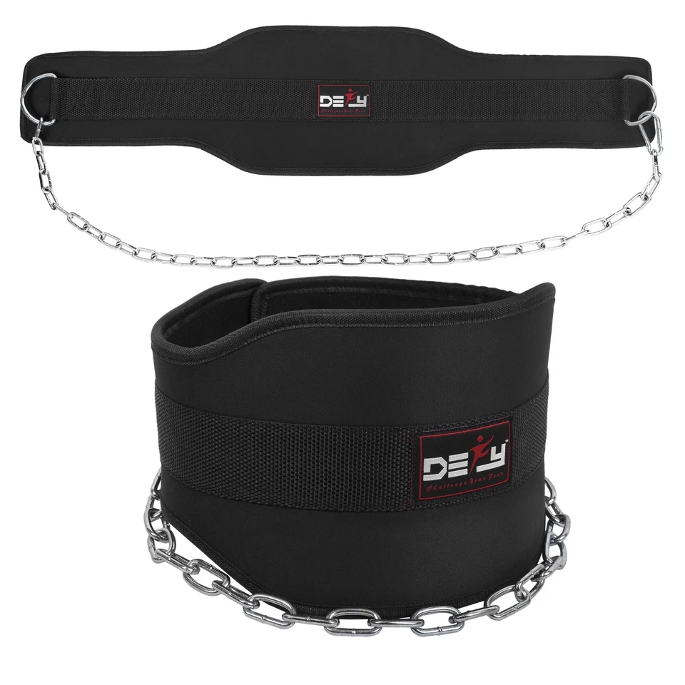 DEFY Weight Lifting Neoprene Dipping Belt 36" Long Chain Powerlifting Gym Belt - Image 2 of 4