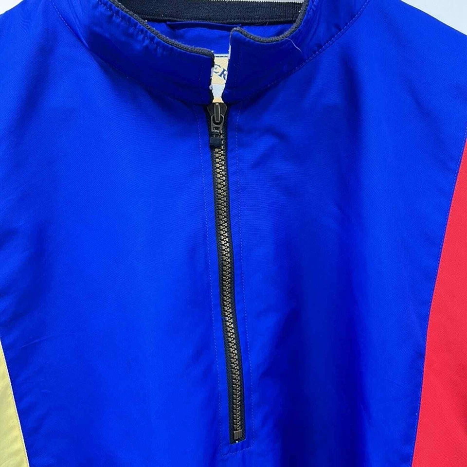 VINTAGE CUTTER&BUCK 90s MENS CLOR-BLOCK WINDBREAKER JACKET SIZE LARGE RED BLUE - Image 4 of 4