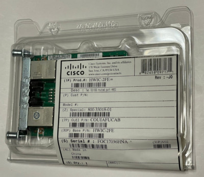 Genuine Cisco HWIC-2FE Dual 10/100 Routed Port HWIC Card - Tested & Working