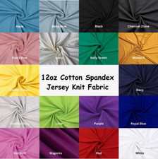 FabricLA | 12 oz Cotton Spandex Jersey Knit by the yard | 4 Way Stretch Fabric