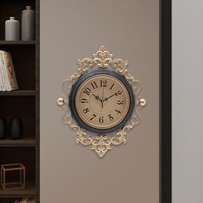 Wall Clock 16" Elegant Wall Clock Non-ticking Large Wall-Mount Clock Home Decor