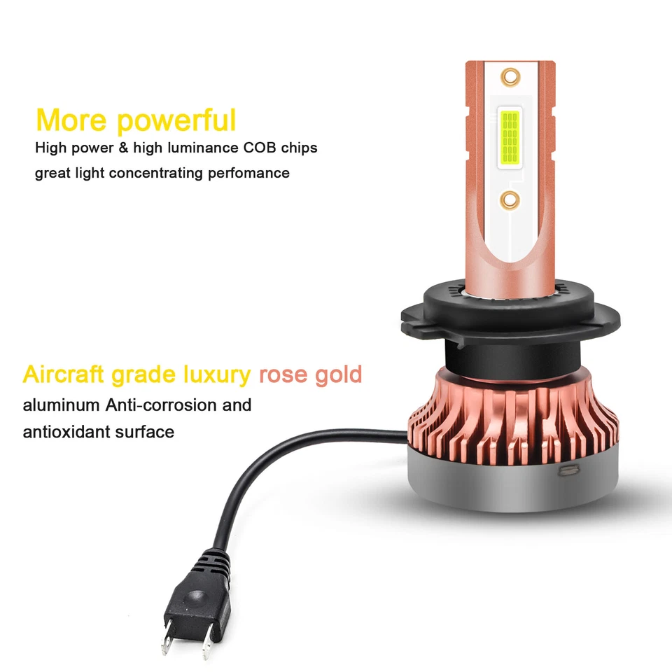 2x Lâmpadas LED azul gelo de alta potência 80W H7 2-SMD para luz de neblina diurna DRL - Imagem 2 de 4