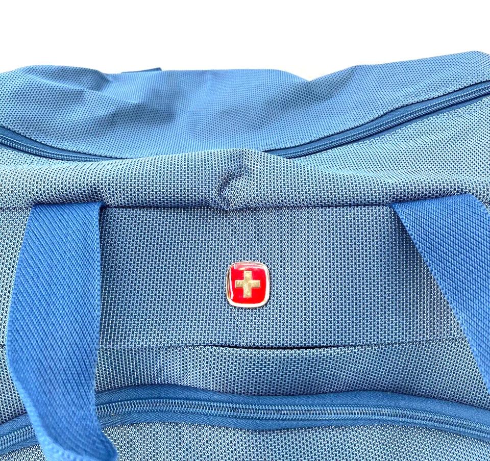 Сумка спортивная SWISSGEAR синяя 21 дюйм ручная кладь на колесиках дорожная ручка для ночевки - Изображение 2 из 4