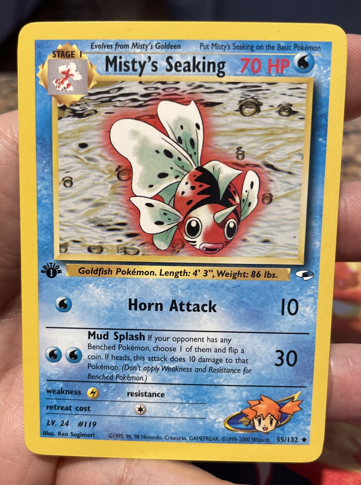 Misty’s Seaking - 55/132 - 1st Edition - Gym Heroes - Near Mint 