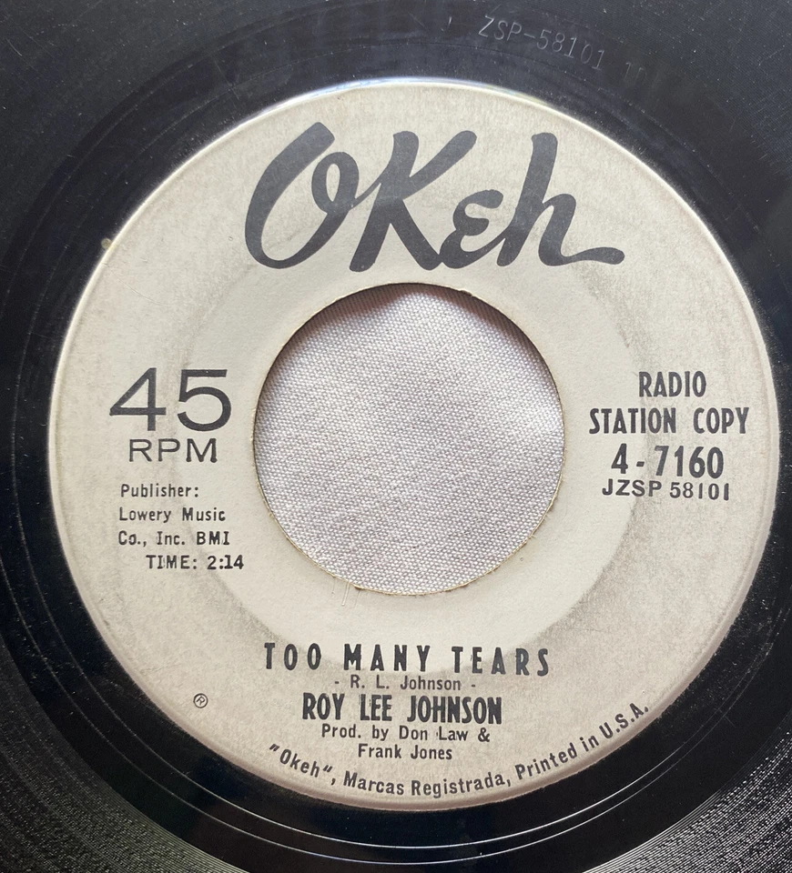 Roy Lee Johnson Black Pepper Will Make You Sneeze 7 дюймов винил 45 Okeh 4-7160 промо - Изображение 4 из 4