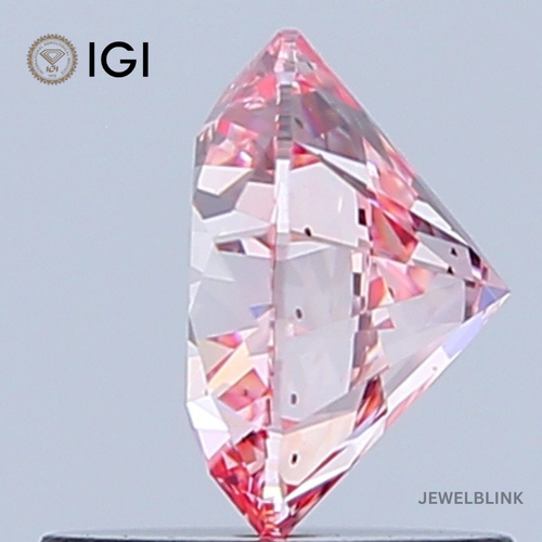 IGI Certified 1 CT Fancy Intense Pink SI1 Round Brilliant CVD Lab Grown Diamond - Picture 2 of 18