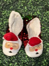 wondershop Women's SantaS/M 5-7 Flip Sequin Slipper EUC
