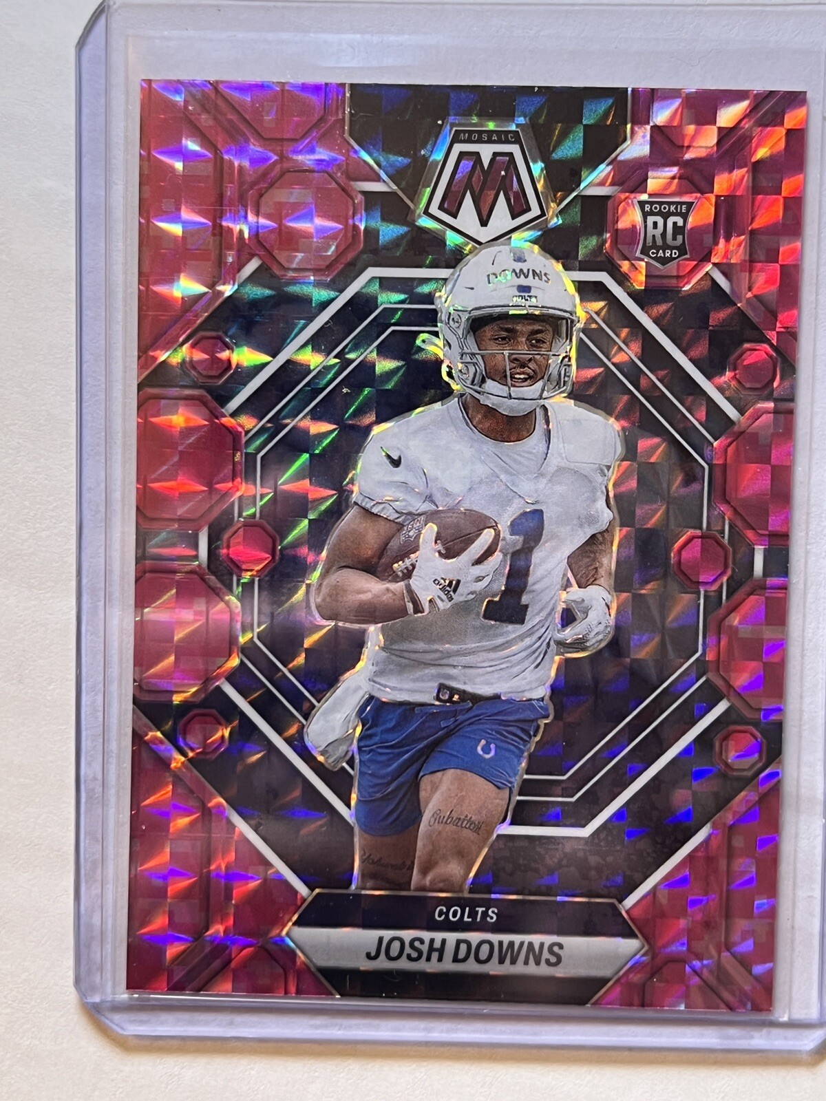 2023 Panini Mosaic Mosaic Camo Pink #339 Josh Downs RC Colts