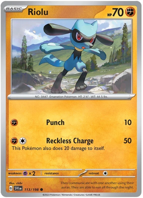 Riolu Pokemon TCG Card 113/198