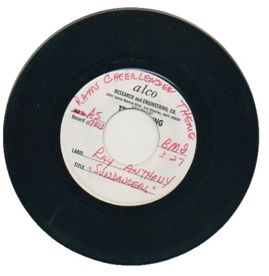 RAY ANTHONY 45 RPMTest Pressing Record SUNDANCERS RAMS CHEERLEADER THEME Mint-!
