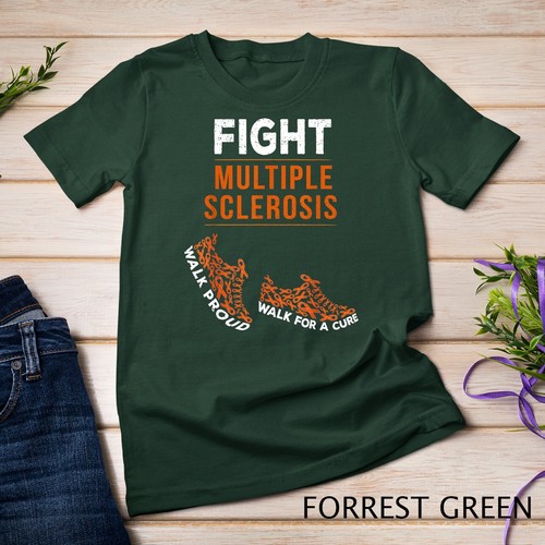 Fight Multiple Sclerosis MS Awareness Warrior Ribbon Unisex T-shirt - Picture 4 of 15