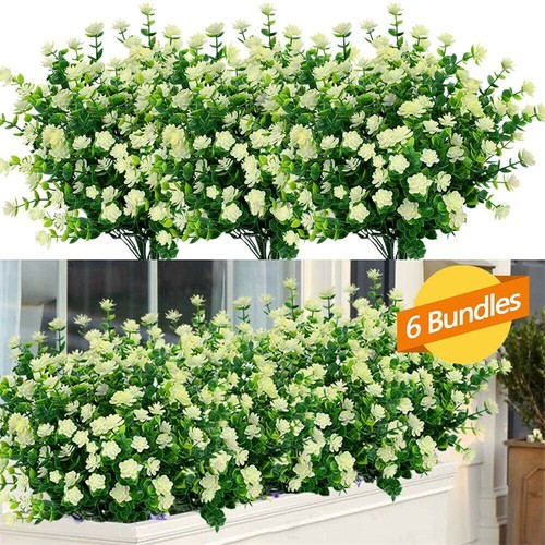 6X Fake Flowers Artificial Plants In/Outdoor For Garden Porch Window Box Plants - Picture 5 of 20