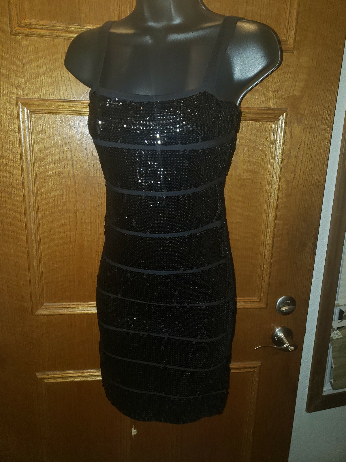 BCBG Collection, Black Sequence Accent Cocktail D… - image 1