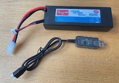 Haya 5000 Mah 7,4 V 50C Hartschale Lipo Akku Tamiya Stecker für RC Autos Tanks UK