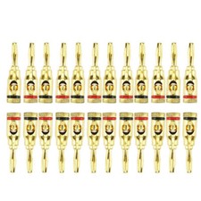 24Pcs 24K Gold Banana Plug Plugs Audio Speaker Wire Cable Connector