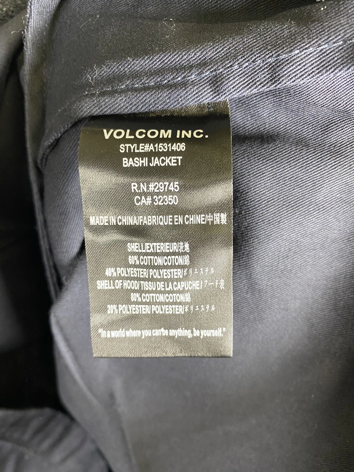 Volcom Bashi Hooded Jacket - Medium, Large, XL Available - Black - NEW WITH TAGS - product detail image 7