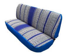 Saddle Blanket Blue Wlight Blue Vinyl Fullsize Truck Bench Seat Cover Universal