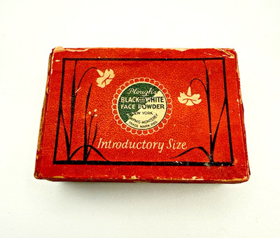 Vintage Plough's Black & White Face Powder Introductory Size Box 1920s Cosmetics