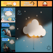 Cute Floating Cloud Wall Lamp  Battery-Operated Night Light for Kids Nursery 