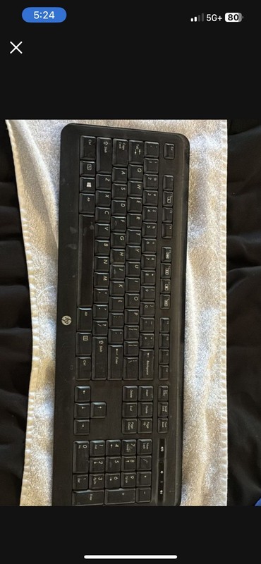 HP Black Wireless Standard QWERTY English Keyboard for Computer Desktop PC