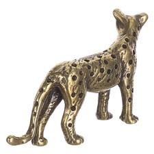 Golden Brass Cheetah Figurine Statues Animal Figurines Vintage Unique