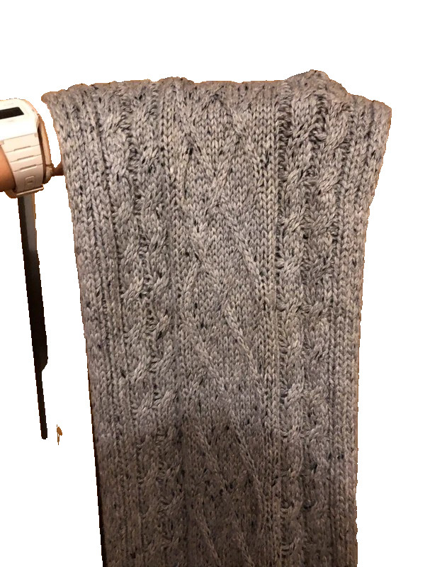 Primark Soft Chunky Scarf Grey Cable Knitted BNWT. image 2