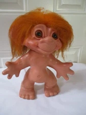 VINTAGE DAM THINGS ESTABLISHMENT 1964 RED HAIR TROLL LARGE 12" HEAD MOVES SWEET!