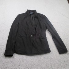 Madewell Duskfall Drape One Button Stretch Blazer Women Size 4 Black Viscose