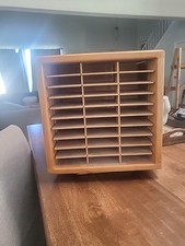Vintage Rotating Cassette Tape Storage Module Rack Carousel Holder Wood