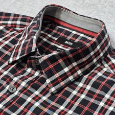 HUGO BOSS Lukas Shirt Mens Large Button Up Regular Fit Long Sleeve Black Plaid