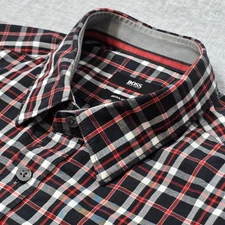 HUGO BOSS Lukas Shirt Mens Large Button Up Regular Fit Long Sleeve Black Plaid