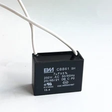 CBB61 7mfd 7uf 7 UF 7.0uF 250V AC Ceiling Fan MOTOR START Capacitor 2 WIRES