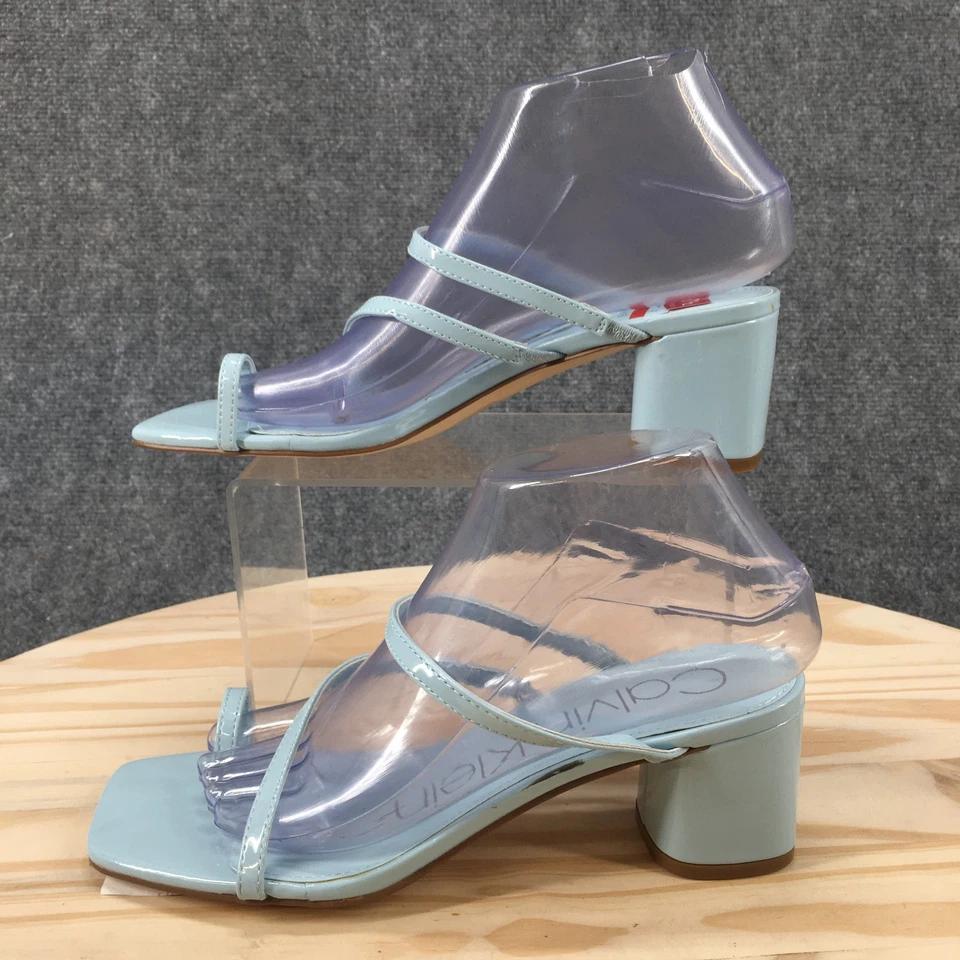 Sandalias Calvin Klein para mujer 7,5 M Belma Slide azul imitación cuero puntera lazo NUEVAS Foto 2 de 4