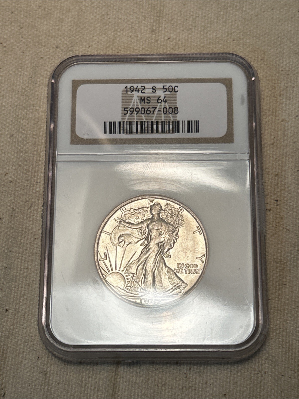 1942-S Walking Liberty Half Dollar NGC MS64 #SC D020