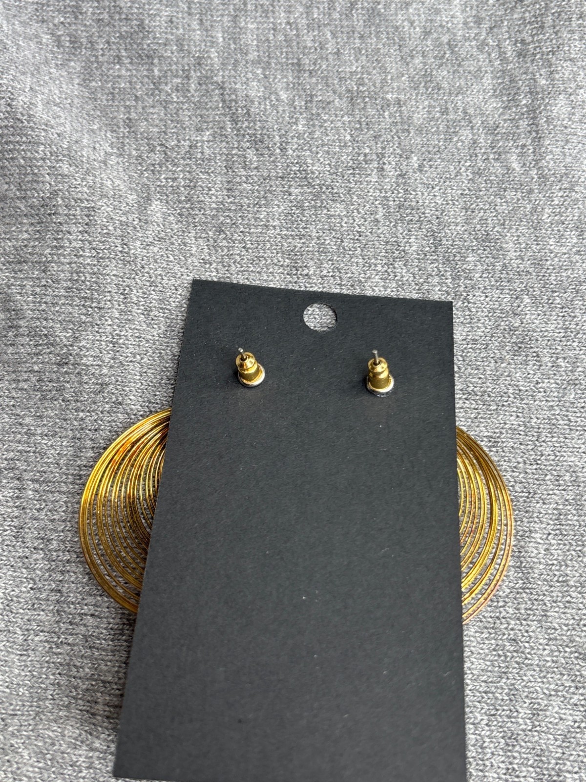Goldtone Wire Statement Dangle Hoop Earrings 1.75… - image 2