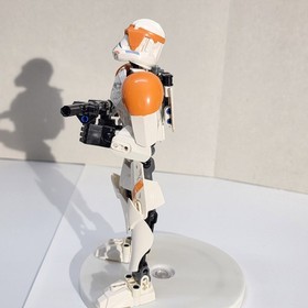 Lego #75108 Buildable Fig 9in Tall Star Wars Clone Trooper White Orange & Black