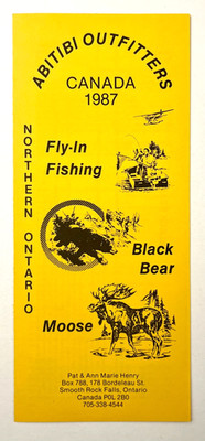 1987 Abitibi Outfitters Smooth Rock Falls Ontario CAN Vintage Travel Brochure