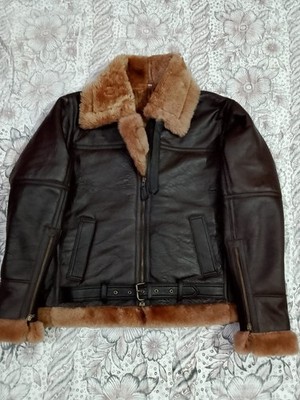 B3 Men's Flight Pilot US RAF Aviator Real Shearling Leather Bomber Irvin Jacket