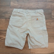 Carhartt Rugged Flex Canvas Work Shorts Mens 34 Tan Relaxed Fit BS2514-M