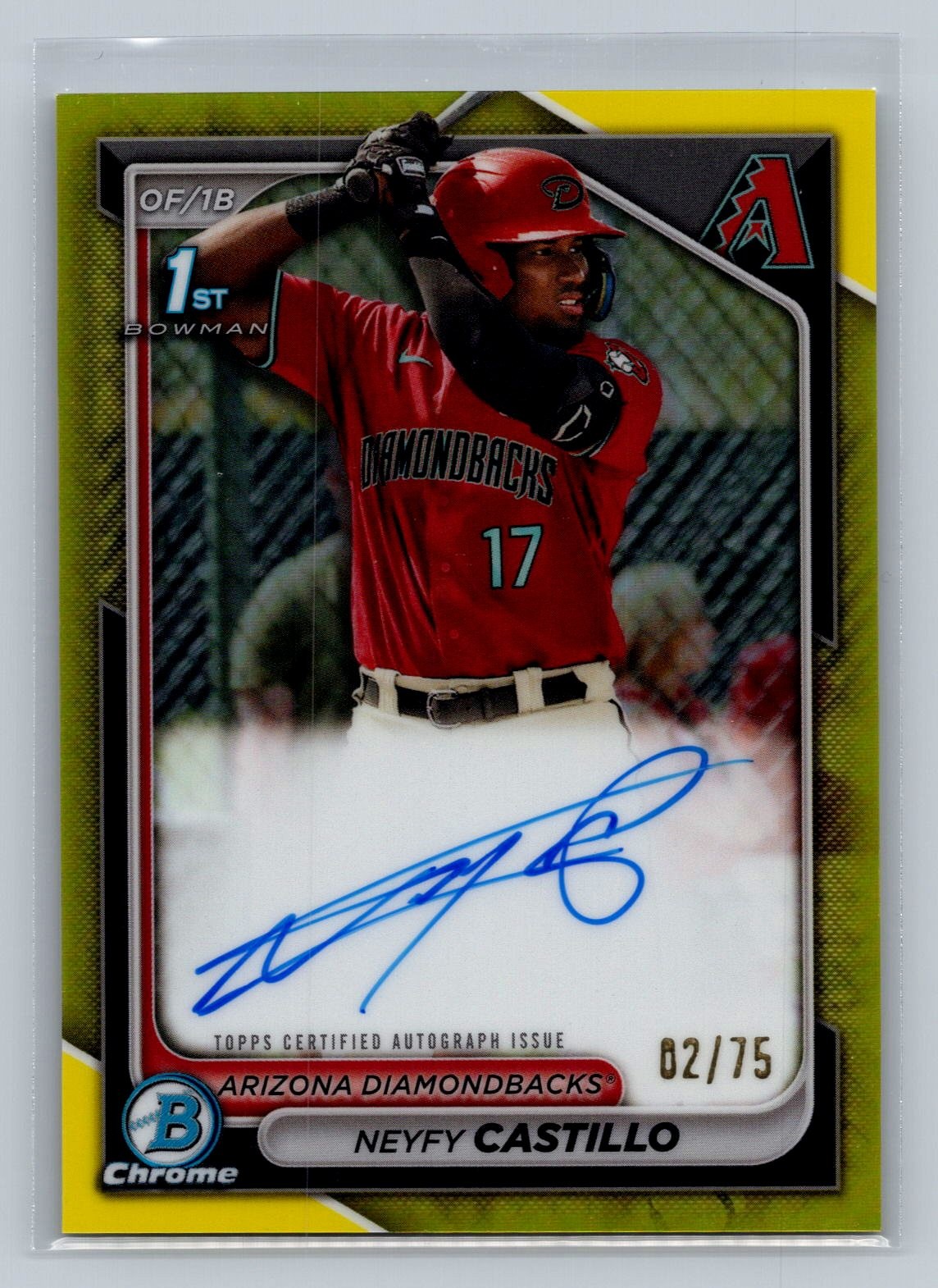2024 Bowman Chrome Neyfy Castillo Autographs Yellow #/75 Auto #CPA-NC