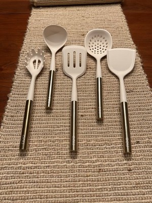 OOU MasterChef 5-Piece Magnetic Silicone Kitchen Utensil Set - White & Gold