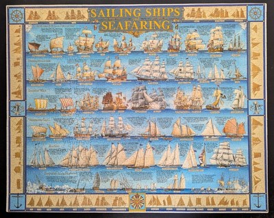 White Mountain SAILING SHIPS & SEAFARING 1000 pc Jigsaw Puzzle COMPLETE