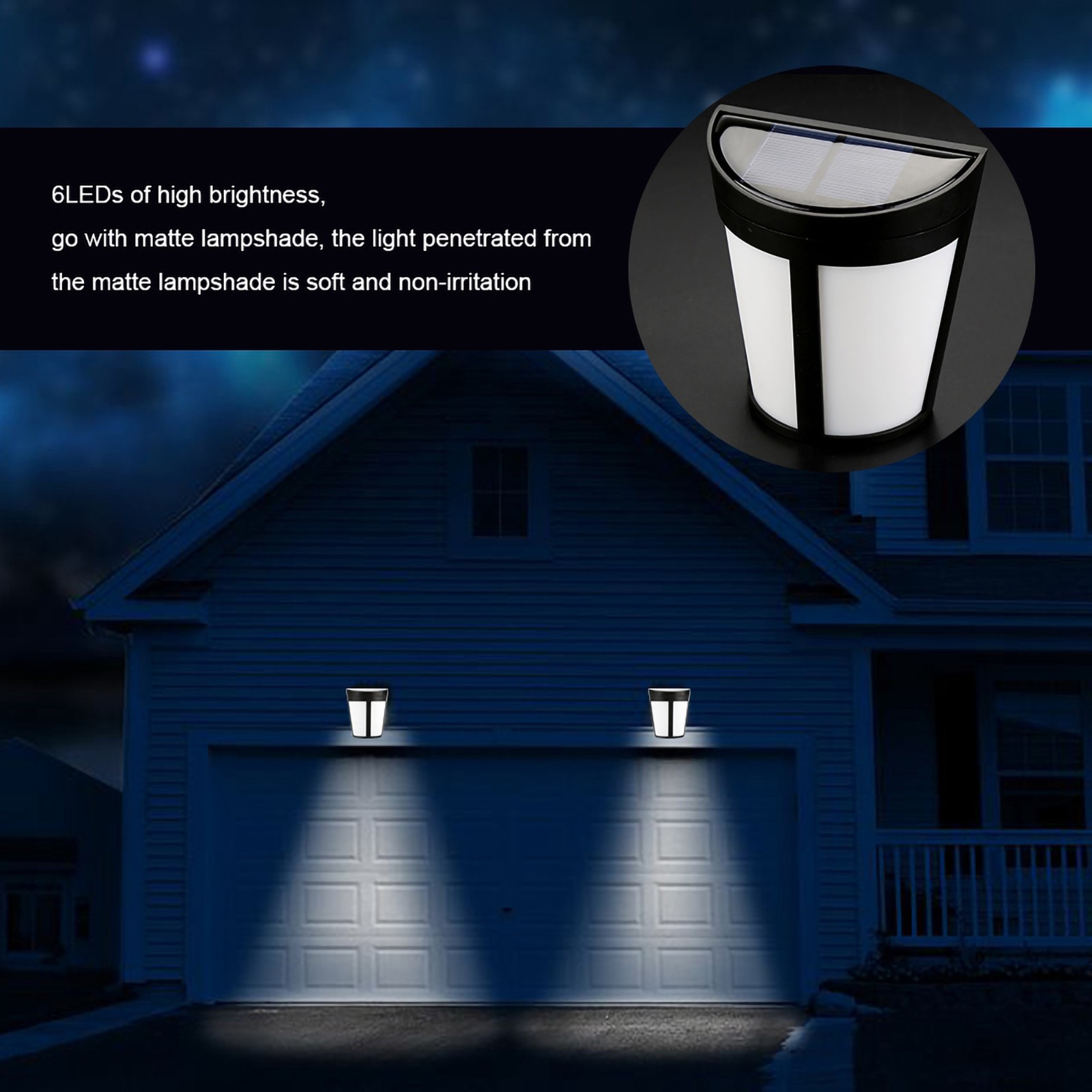 ˜Solar Energy Outdoor Garden Yard Light Fence Light (White Light)