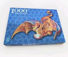 F.X. SCHMID - SALLY J SMITH Fire Dragon Puzzle 1000 pieces Rare Shaped Puzzle