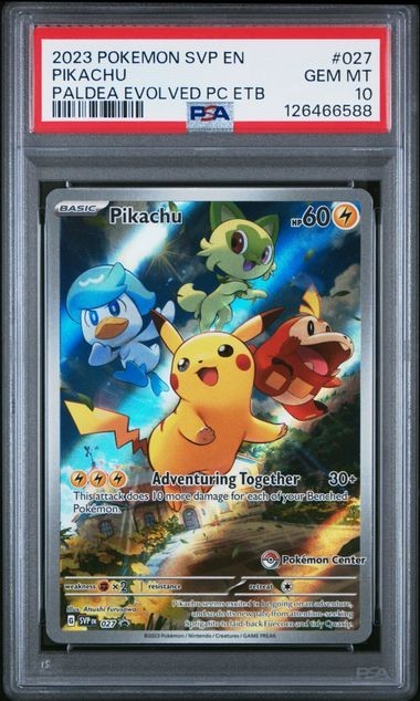 Pikachu Paldea Evolved Pokemon Center ETB Stamped Promo SVP EN 027 PSA 10